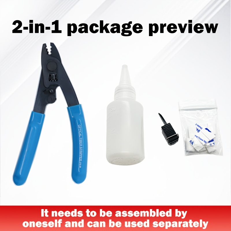 TEMU 2in1 Wire Stripper Wipe Clamp, High Carbon Steel Wire Stripper, Anti-slip Handle, Suitable For Stripping Skin Wire Fiber Pigtail Kevlar Wire,