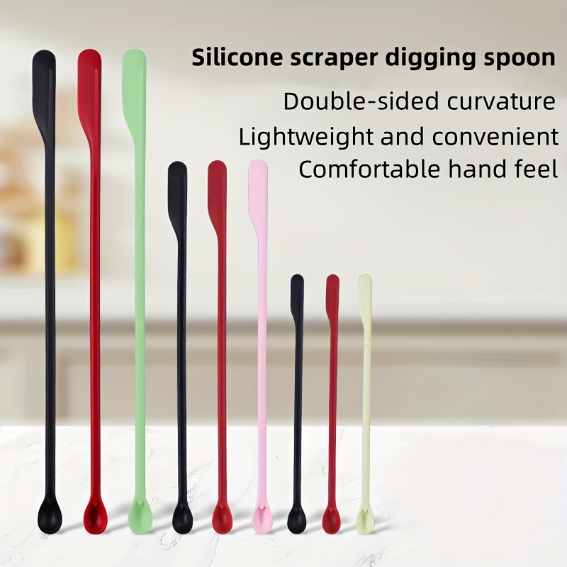 

3pcs Silicone Makeup Spatula Set - , Easy-clean Mini Scrapers For Jars & Bottles With Ends - Cosmetics & Products