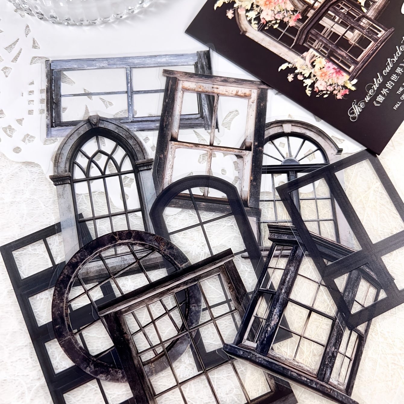 A Pack Of 10 Window Scenery Hand Account Collage Decoration Album Pet Stickers