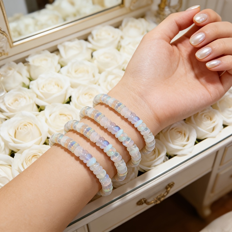 4pcs Natural Ethiopian Opal Bracelet Set