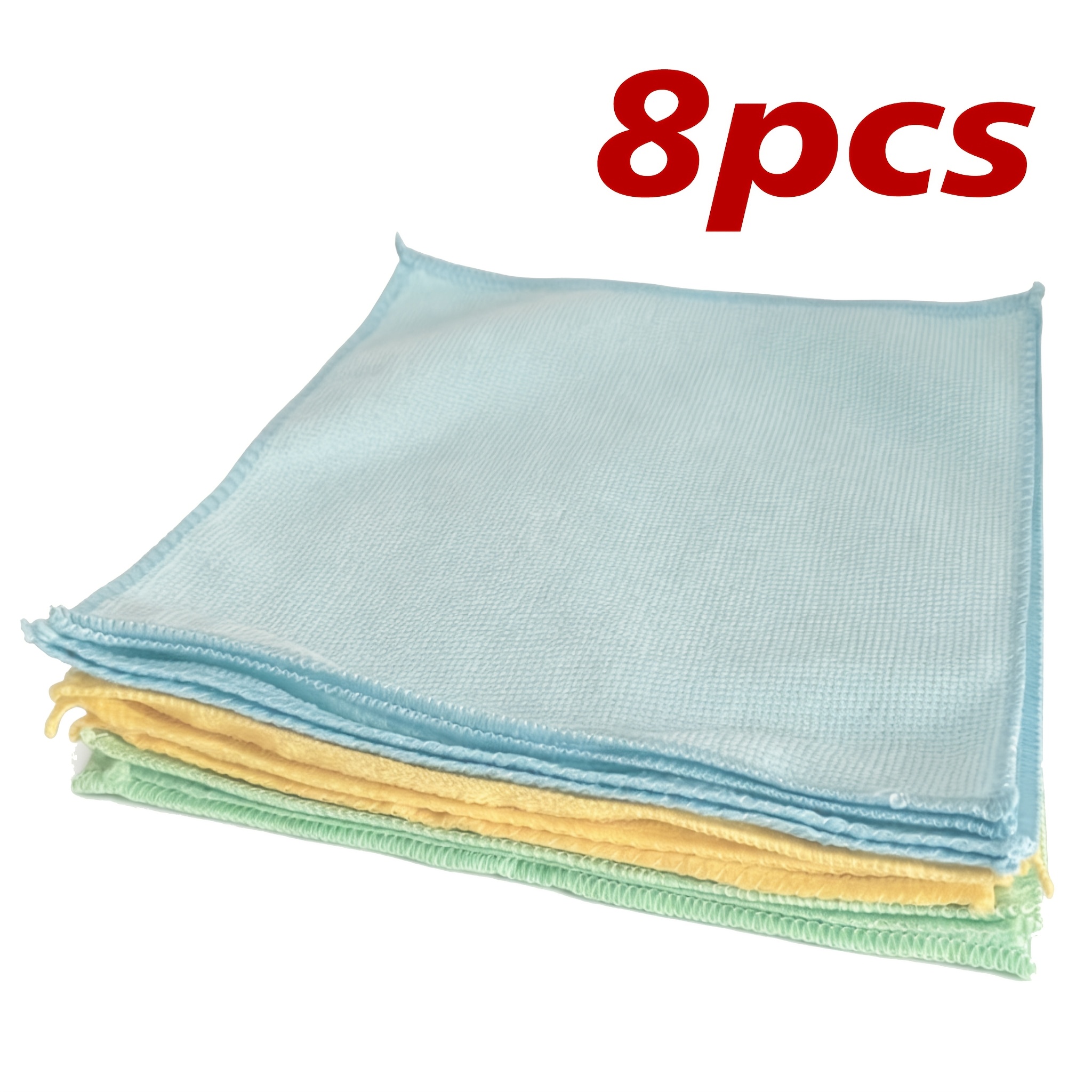 TEMU 8/16/32-pack Random Color Microfiber Cleaning Cloths - Reusable, Nonwoven, Super Absorbent, Non-scratch Wipes For Dusting, Polishing, And Wiping