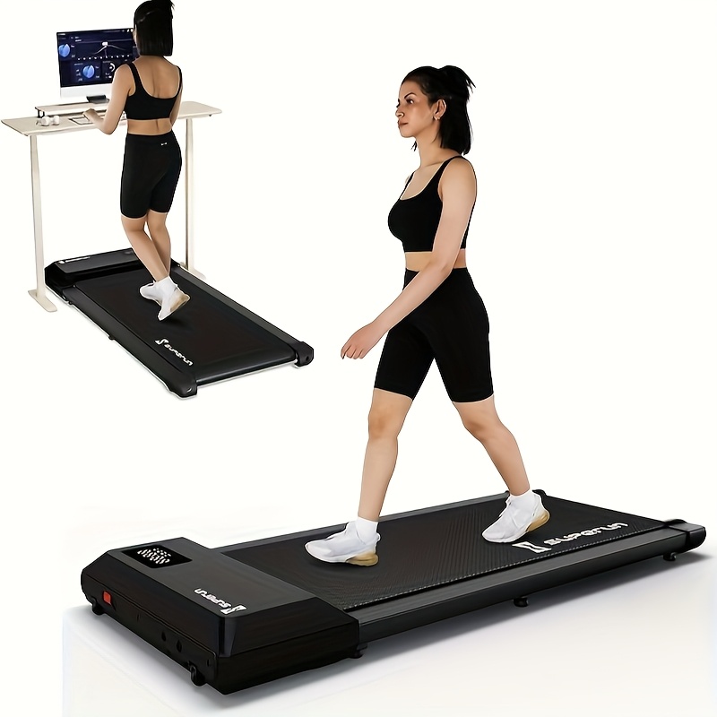 TEMU Superun Tapis de Marche 2.5 HP Machine de Jogging Silencieuse pour Bureau Maison, Capacité 300 Lbs, Batterie