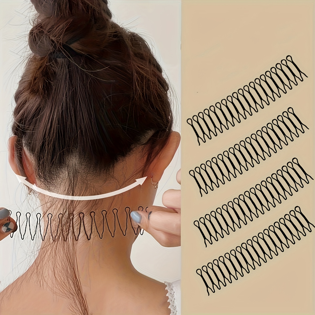 TEMU 4pcs de coupe ondulée pour cheveux, outil de peigne pour cheveux cassés, mini fixateur de frange, accessoires de coiffure