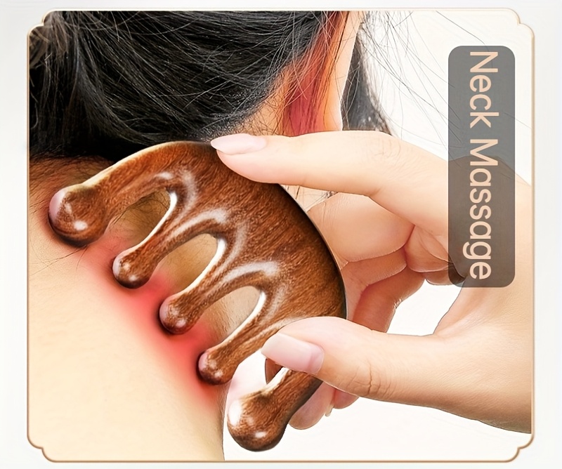 Peine de masaje de sándalo natural, ideal para masajear el cuero cabelludo, nutrir el cabello y el cuidado capilar, relajar la mente. Perfecto para uso personal o como regalo para amigos