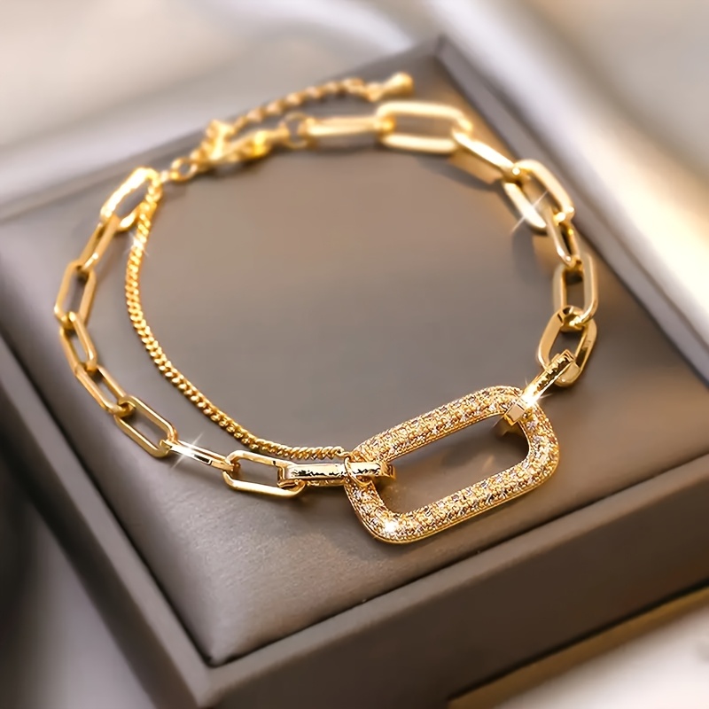 Image of 1pc Women's Bracelet Niche Fashion Hollow Geometric Luxury Bracelet