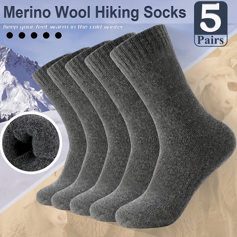 5 pairs of merino wool hiking socks womens warm winter thick thermal   boot soft socks suitable for men and   for outdoor cycling running skiing camping mountaineering and ice skating an essential   item