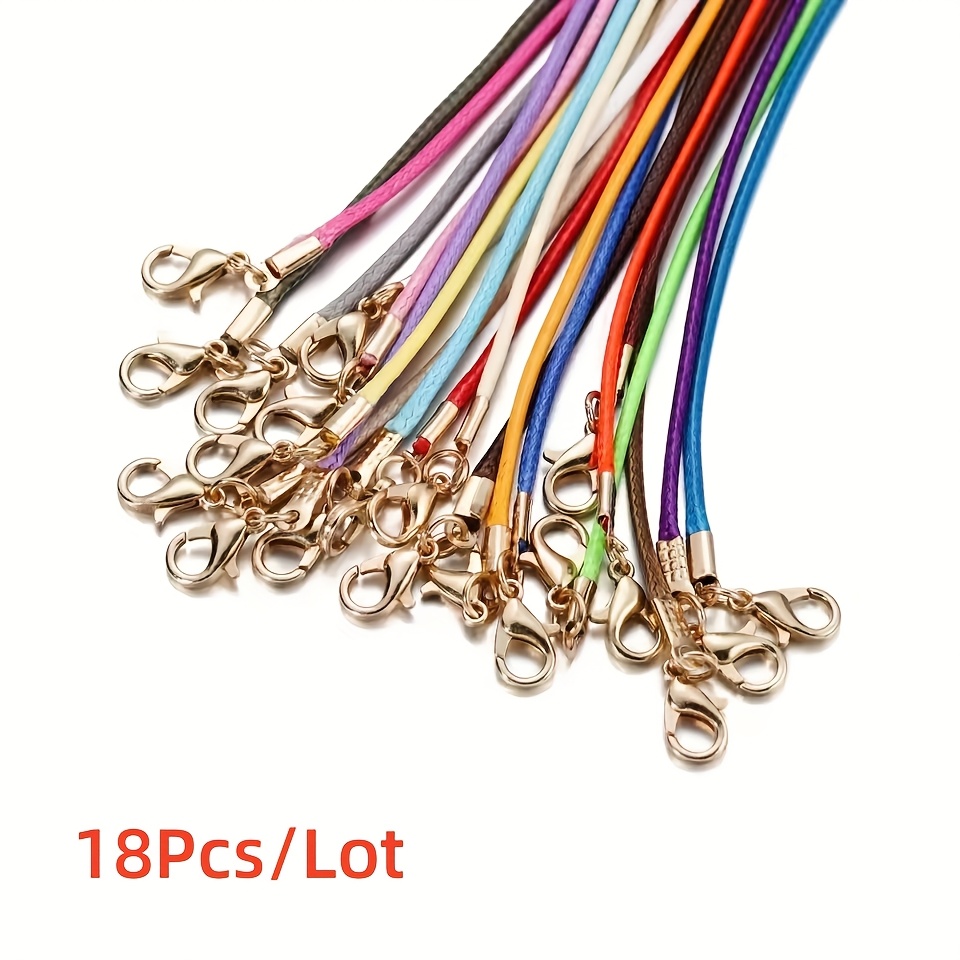 Image of 8/18/30pcs/.5mm Handmade Leather With Lobster Clasp String Cord Adjustable Braided Rope For Diy Necklaces Pendant Charms Findings