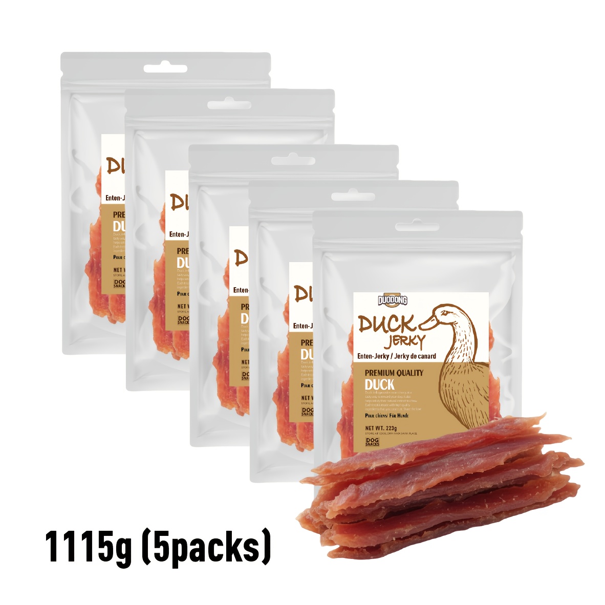 Dehydrated Real Meat Dog Treats | Natural Duck Jerky Sticks For Training, Protein Snacks For Small & Large Dogs, Flavor: Duck
