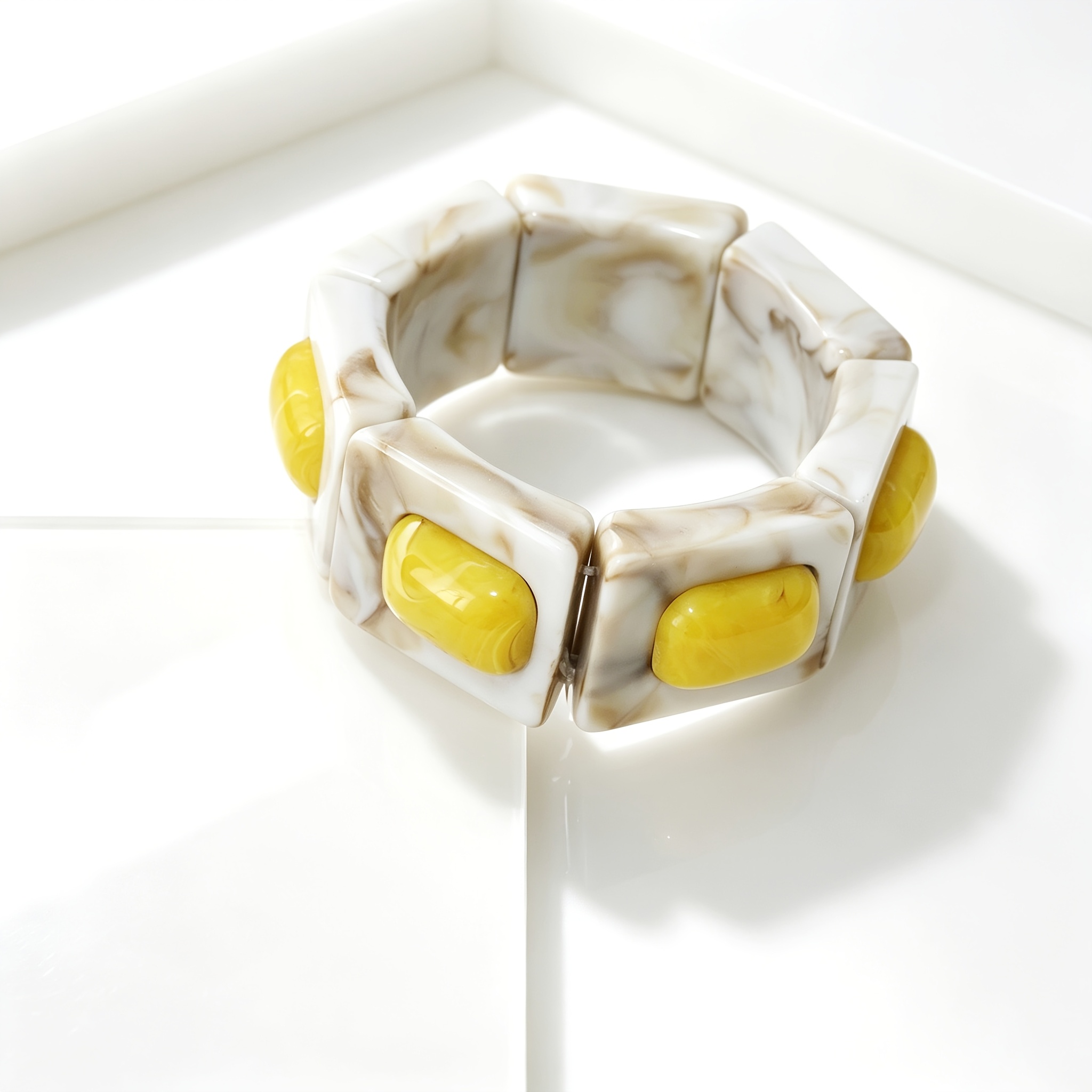Classic Block Bracelet, Multi-Element Spliced Design, Versatile