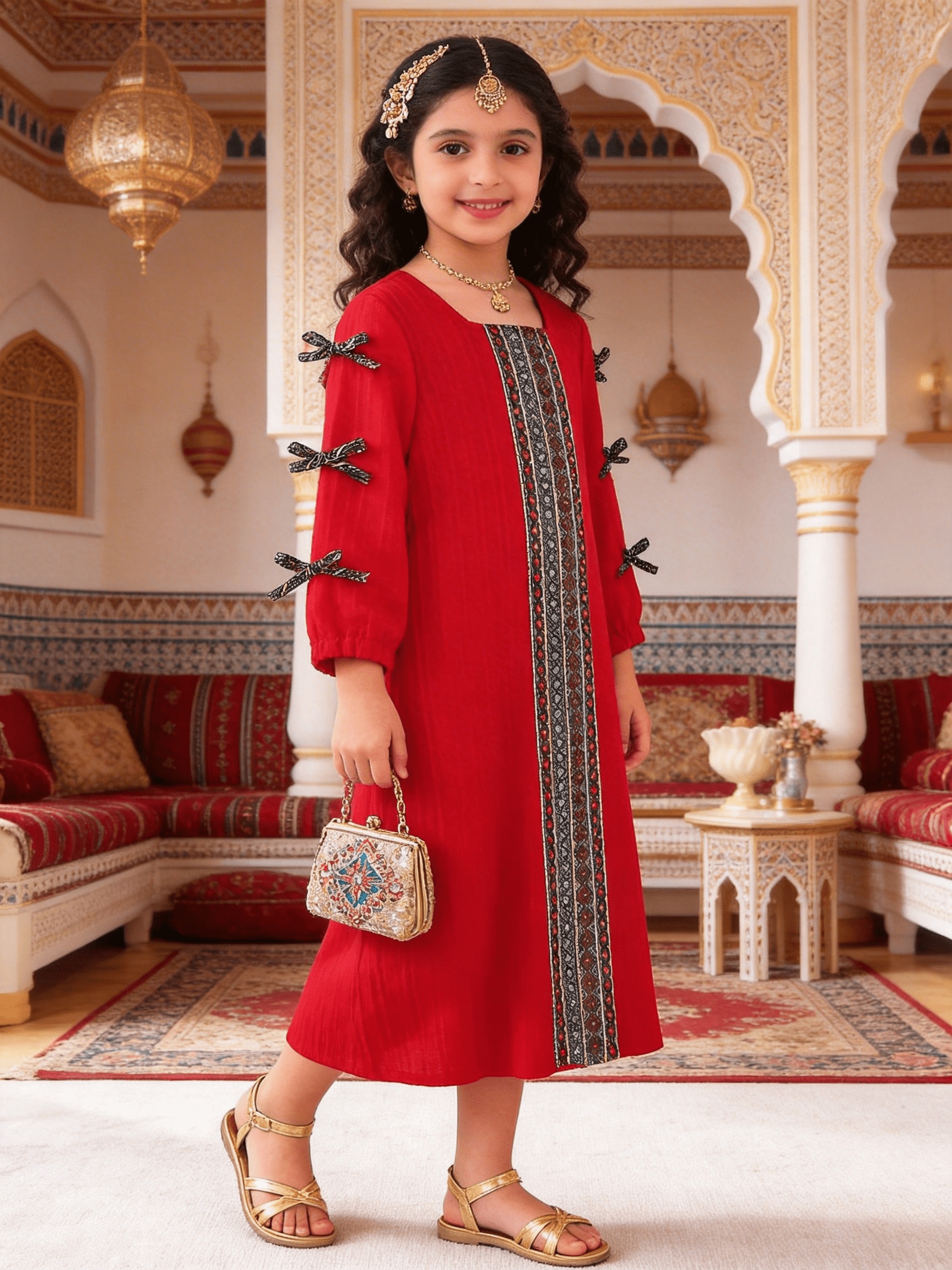 red ethnic dress Couple Mongolian Wedding Robe