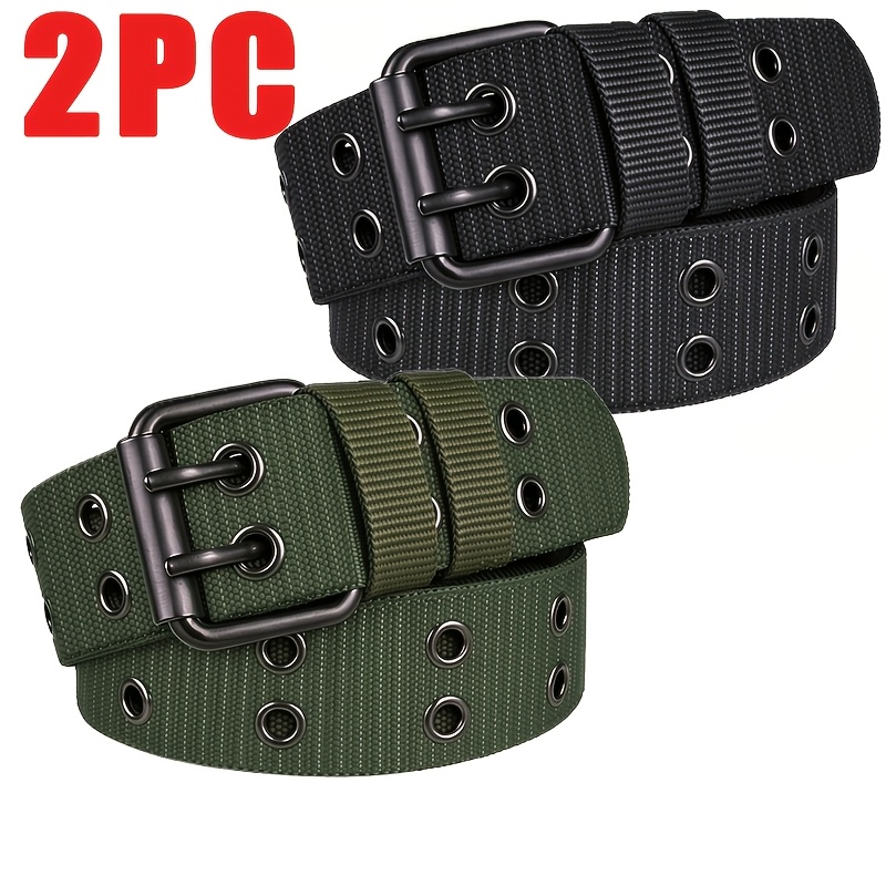 TEMU Lot de 2 ceintures 2026 pour homme en tissu nylon respirant, ceinture de sport air, sangle multifonctionnelle en nylon avec boucle à broche à