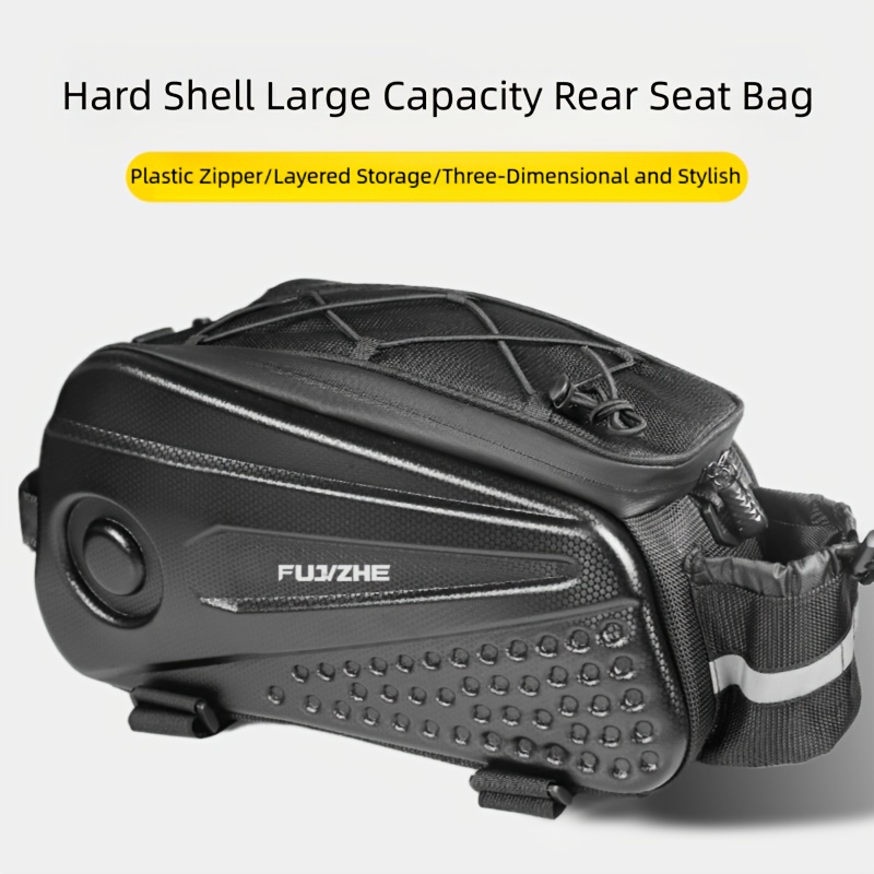 E-shop 8,6L EVA Hartschalen-Fahrradträger-Tasche, kompatibel mit Fahrrädern, E-Bikes, Heckgepäckträgern Satteltaschen. Mit reflektierenden Streifen