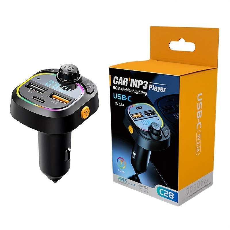 TEMU 5.3 Fm Transmitter Adapter 60w (pd 30w & 12w*2) [light Switch] [hifi Sound] [fast Charging] Wireless Adapter Led Display Calling Support Usb Drive