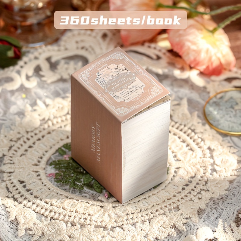 E-shop 360 Blätter/Buch Super dickes Materialpapier, Mini-Kleinformat Retro Pflanzenblumen-Schmetterlingsthema -Dekoration, Notizbuchzubehör