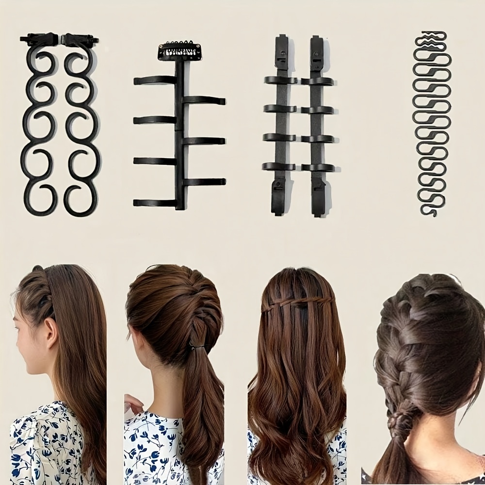 TEMU A Set Of 6 Hair Braiding Tools, Including Fishtail Braid, Wave Braid, Bun Braid, And Twist Braid Makers, Suitable For Beginners/girls/women For Quick Styling, Everyday Hair Tools