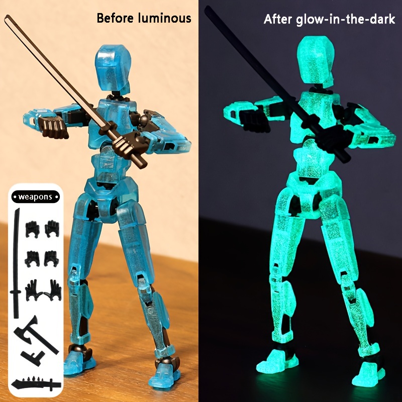 

Glow-in-the-dark 3d Printed Action Figure - Multi-joint, Articulated Collectible For Desk Decor & Gaming Enthusiasts, Ages 14+