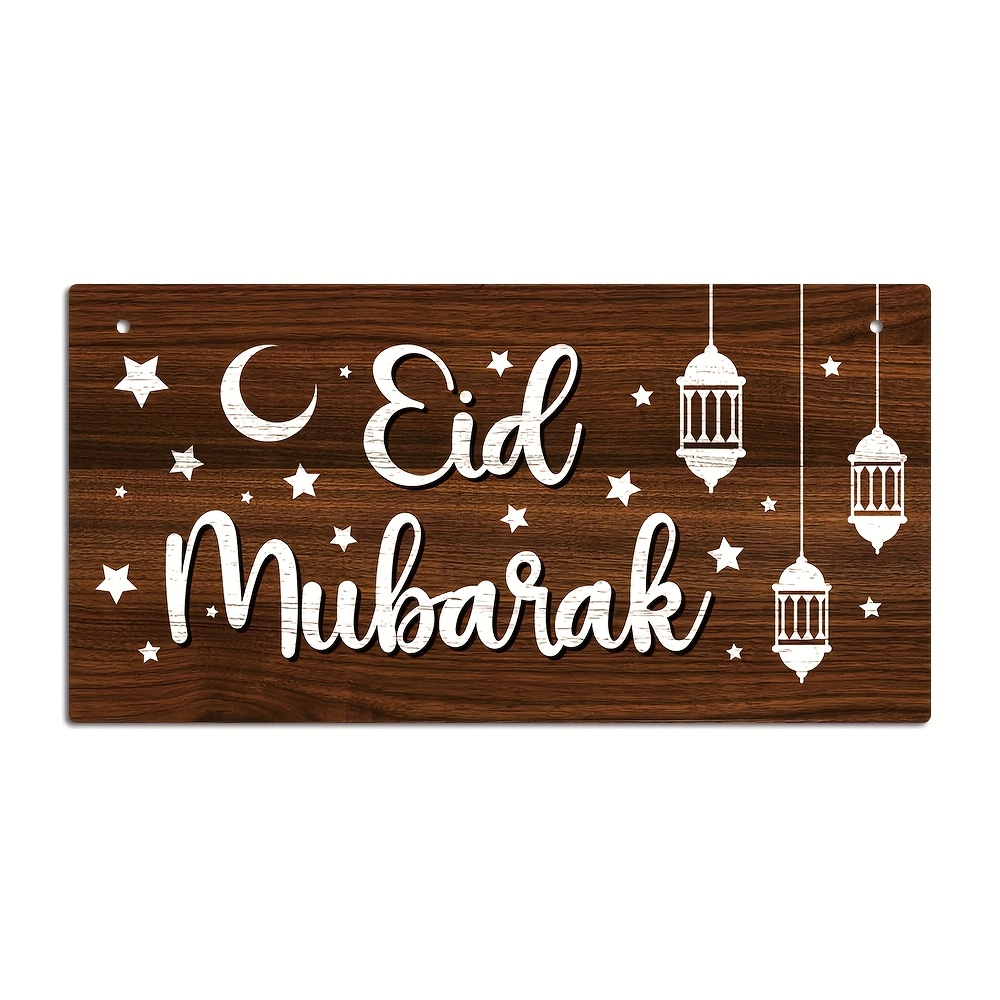 Image of 1pc, Wooden Sign, , Wood Hanging Plaque Wall Art Decor For Home Room Fireplace, 3.9 X 7.8 Inches Ramadan Gifts Halloween Decorations Christmas Decorations