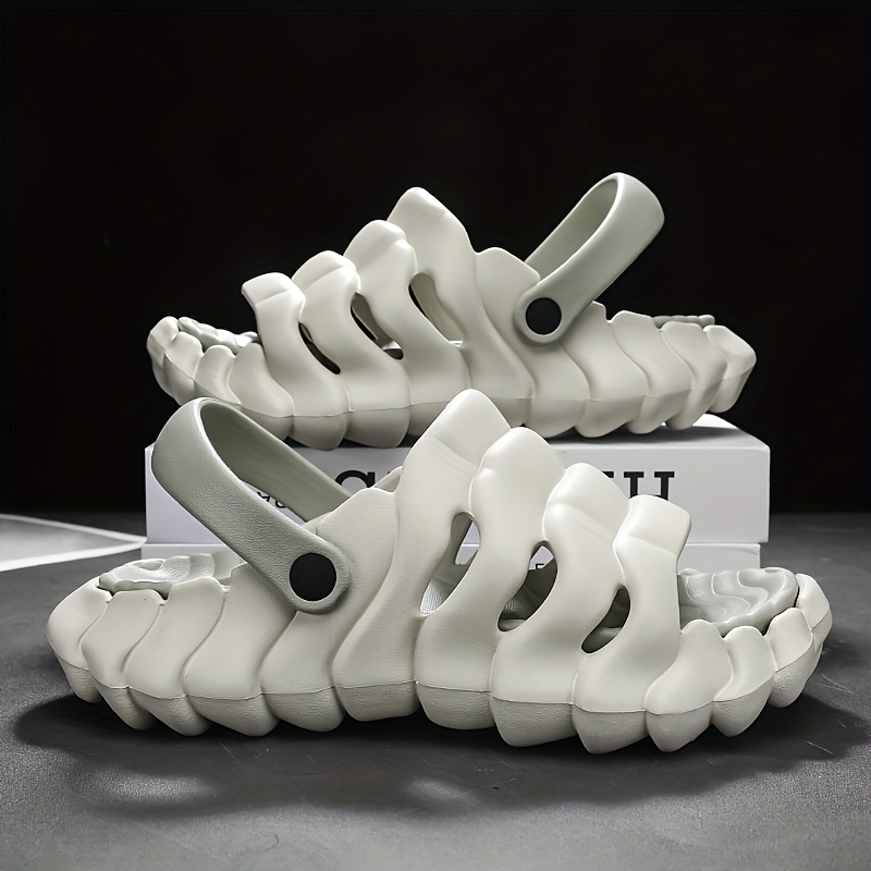 mens summer 2025 sports slide sandals anti slip odor resistant thick sole height increasing casual eva slip on shoes in trendy   comfortable footwear trendy slippers eva material sandals strappy sandal Product details 3