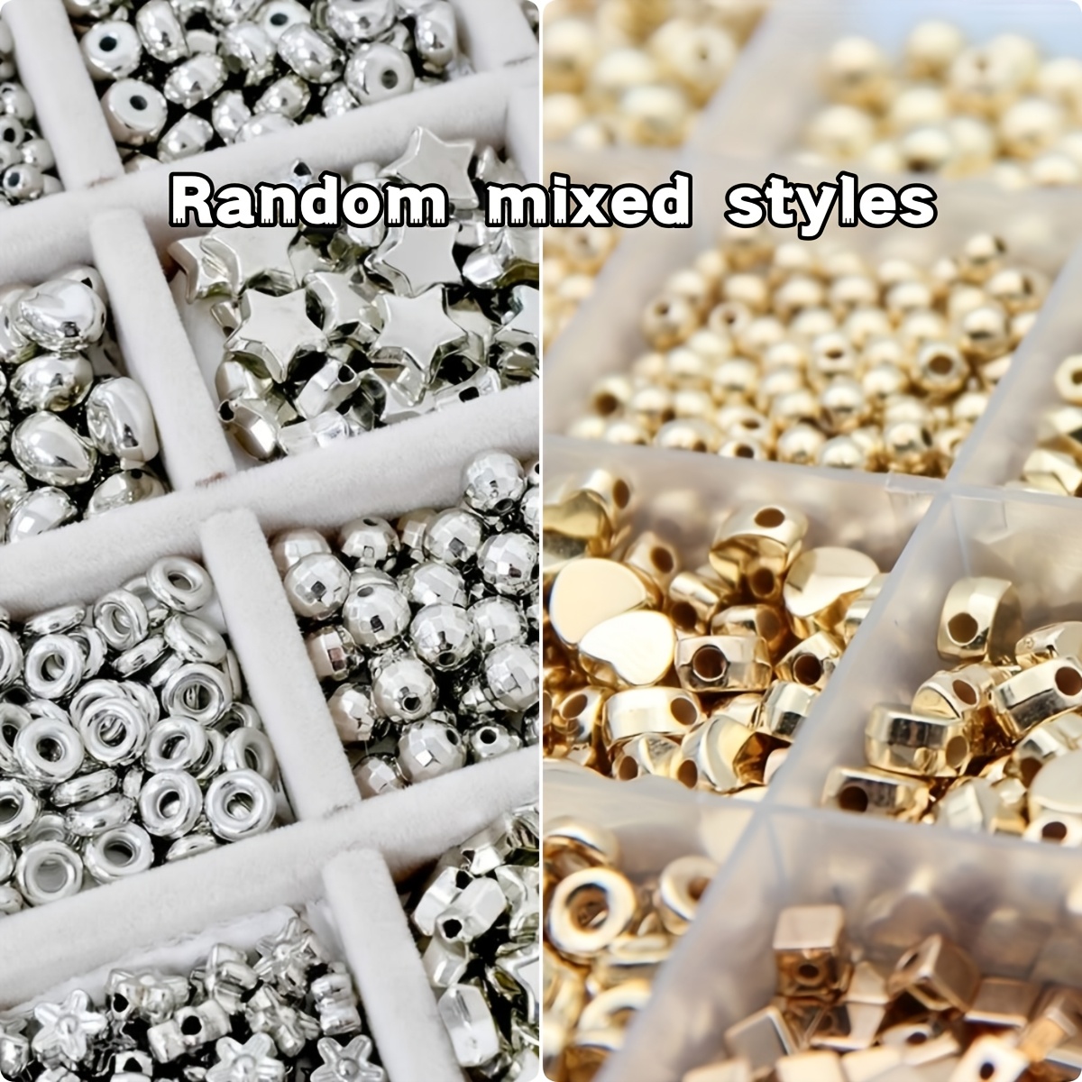 Image of 315pcs 6-9mm Kc K Random Mix, Acrylic Beads, Spacer Beads, , Decorations, Pendants, Jewelry Beads. Holiday Gift