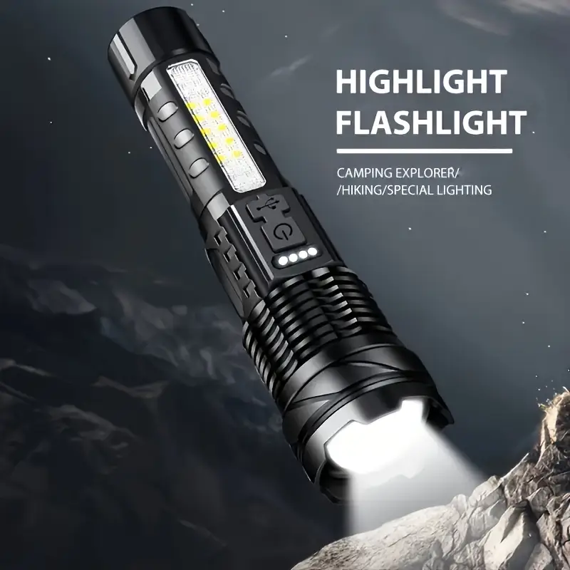 超强力可充电 led 手电筒泛光灯 - 便携式,usb 驱动,2400mah 锂电池,适用于户外露营、钓鱼、狩猎、徒步旅行和紧急情况,露营灯 详情 8