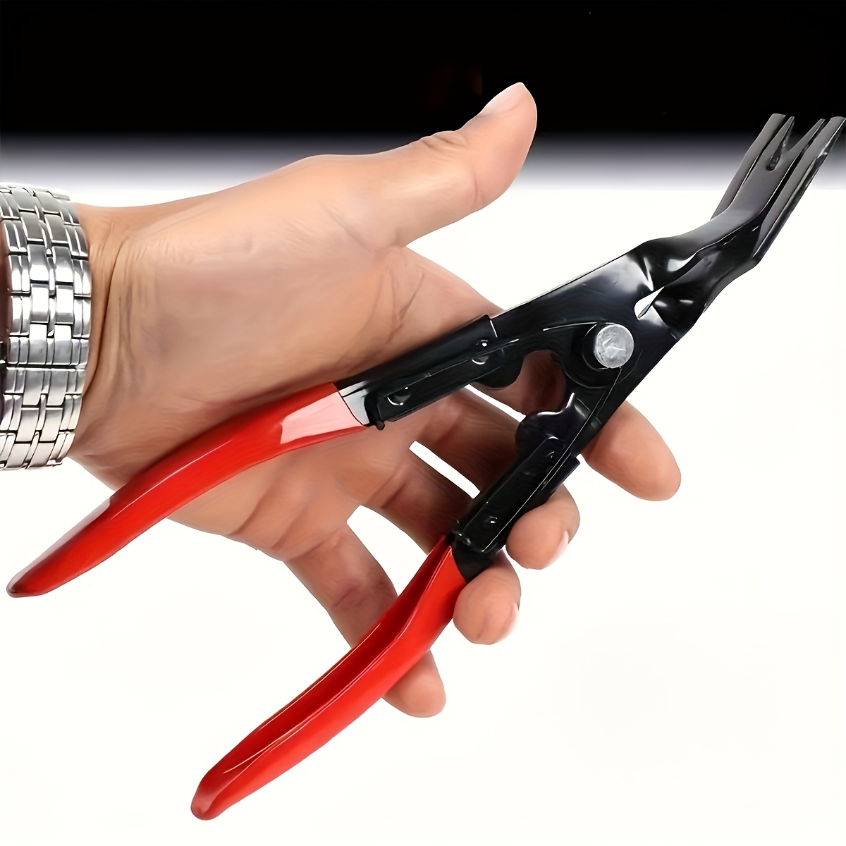 1pc automatic clamp and fastener remover car   removal tool door panel removal tool   remover door panel interior dashboard plastic fastener rivet removal pry bar tool repair clip and hook remover