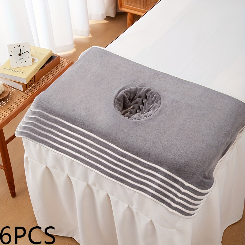 Image of 6pcs Beauty Towels | Colored-edge Microfiber | 40cmx80cm, Shrink-proof & Reusable | For | Functions: Keep Beauty Beds Clean, Moisture &