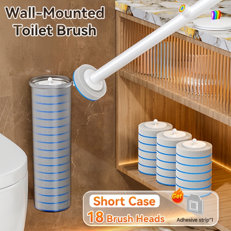 E-shop Toilettenbürste mit Halter, Wandmontierte Toilettenbürste, Toilettenbürste mit Langem Stiel, Weicher Toilettenbürstenkopf, Toilettenbürste mit