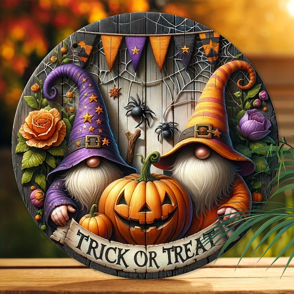 

[top-] Halloween & Wooden - 7.87''x7.87'' Art For , , , And - / Hanging Decor