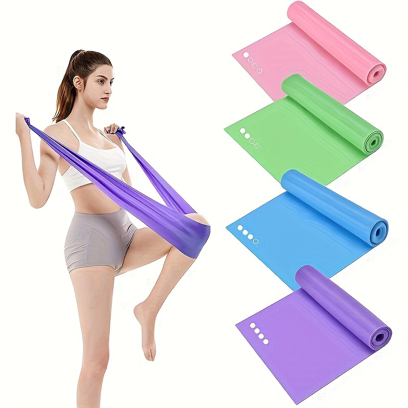 

4pcs Yoga Resistance Band Set - 4-level Tpe Bands For Rehabilitation Training, Physiotherapy, Fitness, Pilates And Strength Training