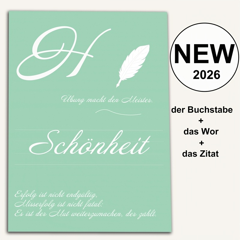 German Calligraphy Tracing Book: Learn Beautiful Handwriting For Adults & Teens | Practice Letters, Words & Quotes | 32-page Script Workbook