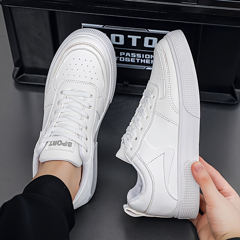 Zapatos Blancos de Suela Gruesa para Hombre, Talla Grande - Nueva Colección