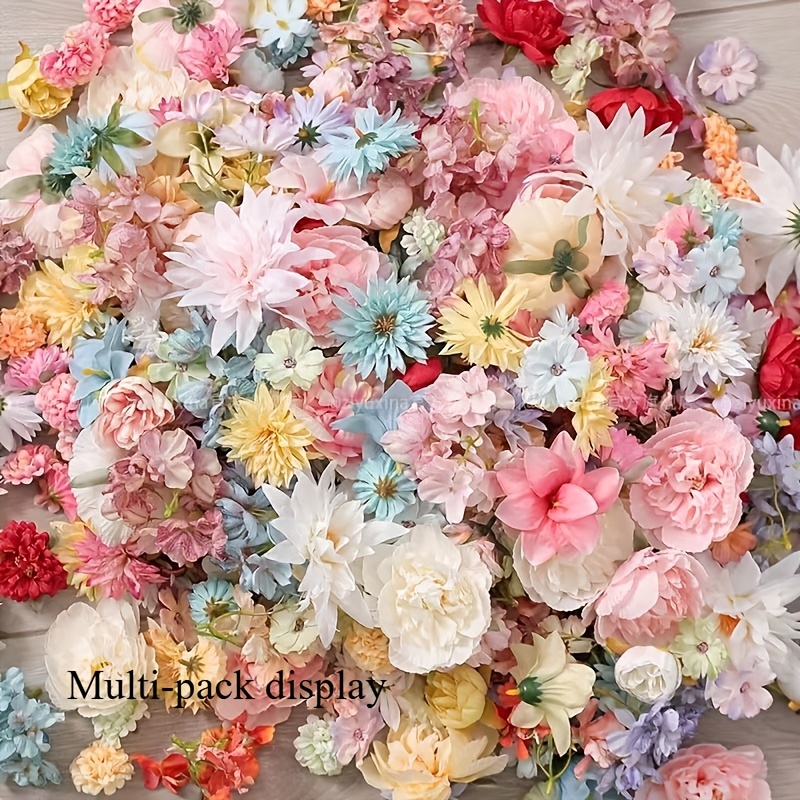 Image of 30pcs, Colorful Flower Head Mixed Handmade Diy Decoration For Weddings, Home , Large, Medium, Small Size Flower Heads, Random Mixed Styles, Random Colors