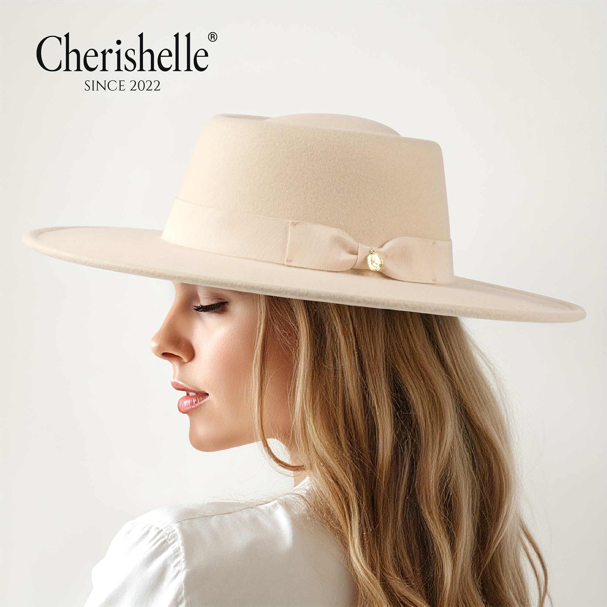 

Cherishelle Classic Wide Brimmed With Bowknot Dome Top, Lightweight Polyester Felt Hat For Women, Elegant Outdoor, Hand Wash Only, Drawstring Closure, Woven, , Holiday Theme