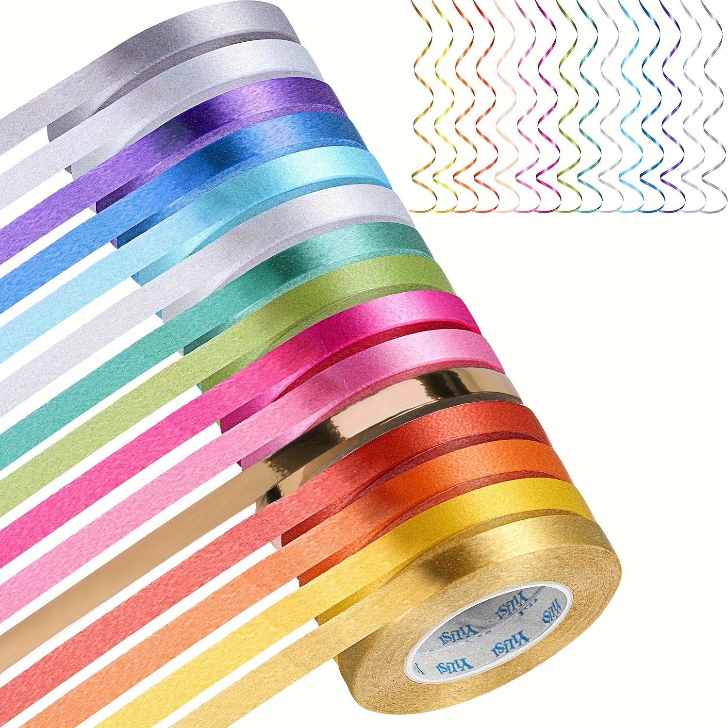 

15pcs Assorted Colors Curling Ribbon - Metallic Balloon String For Crafts, Bows, Gift Wrapping, Florists, Weddings & Valentine's Day Party Decorations