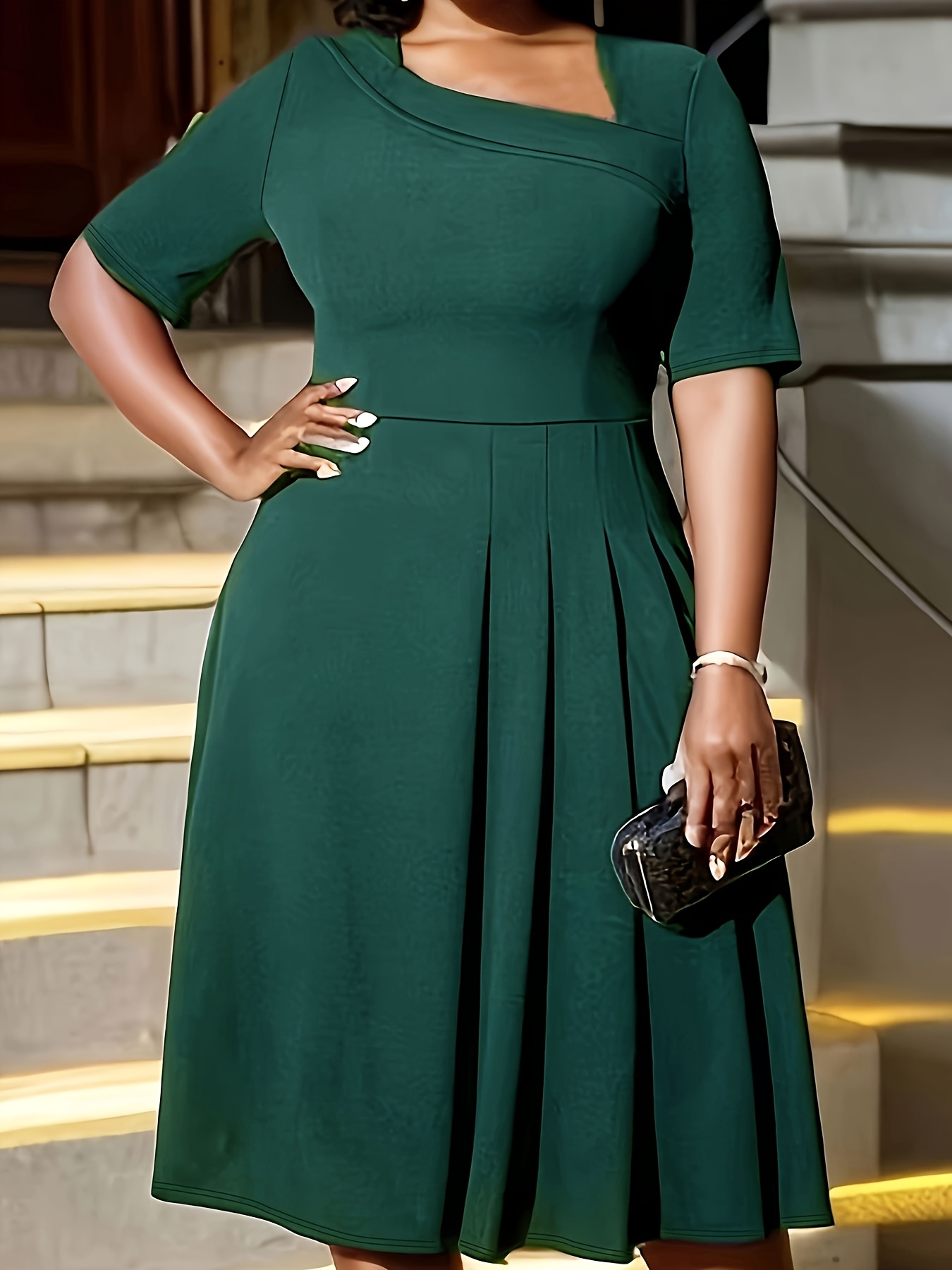 lace up fit and flare dress ASTR the Label | Elyssa Satin Midi Dress in Rust Brown main image 0
