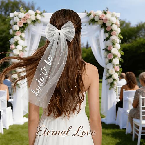 bride to be bow veil hair clip mesh tulle fabric ideal for bachelorette party bridal pre wedding looks