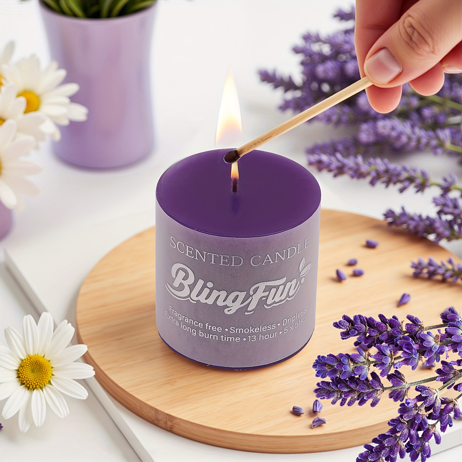 BlingFun 4-delige Bloemengeur Kaarsen Cadeauset