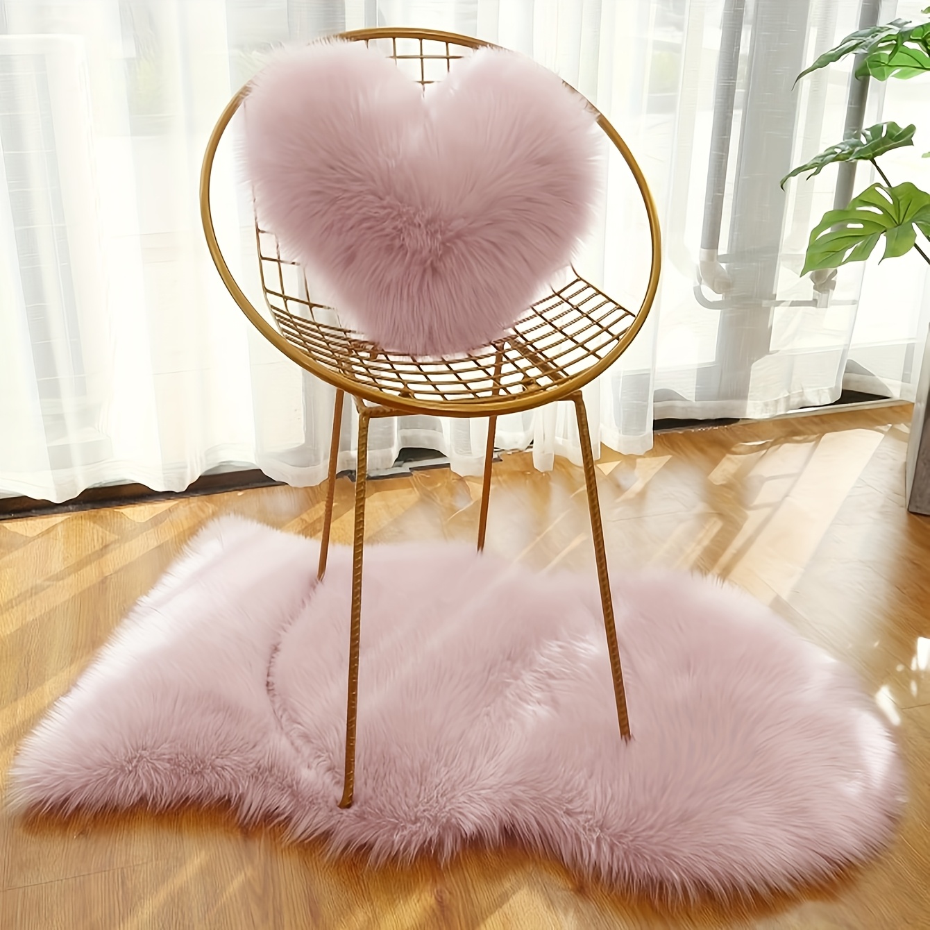 E-shop 1 Stück Hochwertiger Rosa Kunstwolle Teppich, Stuhlkissen, Sofapad, Vielseitig, Mädchenteppich, Warm, Weich Bequemer Flauschiger Teppich,