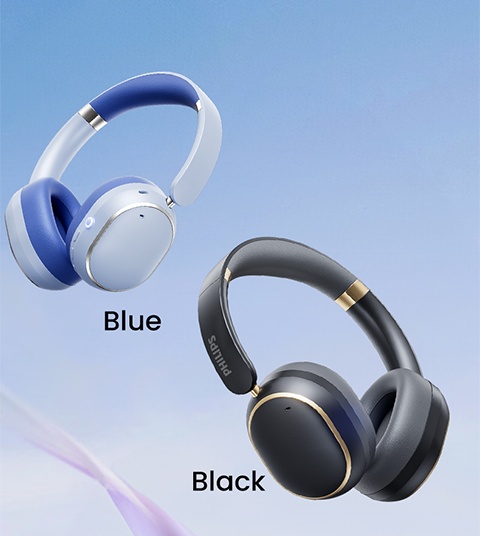 Philips Wireless Bluetooth Headphones, Over-Ear Wireless Headphones, ANC Hybrid Active Noise Cancelling Headphones, HiFi Surround Sound Over-Ear Wireless Headphones, for iPhone and Android, 80 Hours of Playtime, with Five ENC Noise Cancelling
