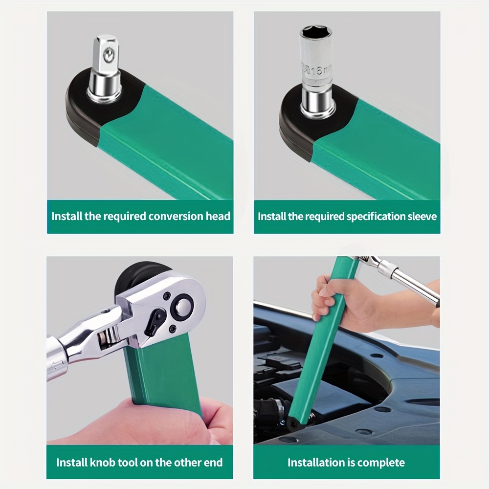 ratchet torque extension wrench mechanical extension wrench 15 inch multifunctional extension wrench with 1 4 inch 3 8 inch 1 2 inch square drive adapter rod workshop car   tool car wrench   manual tool