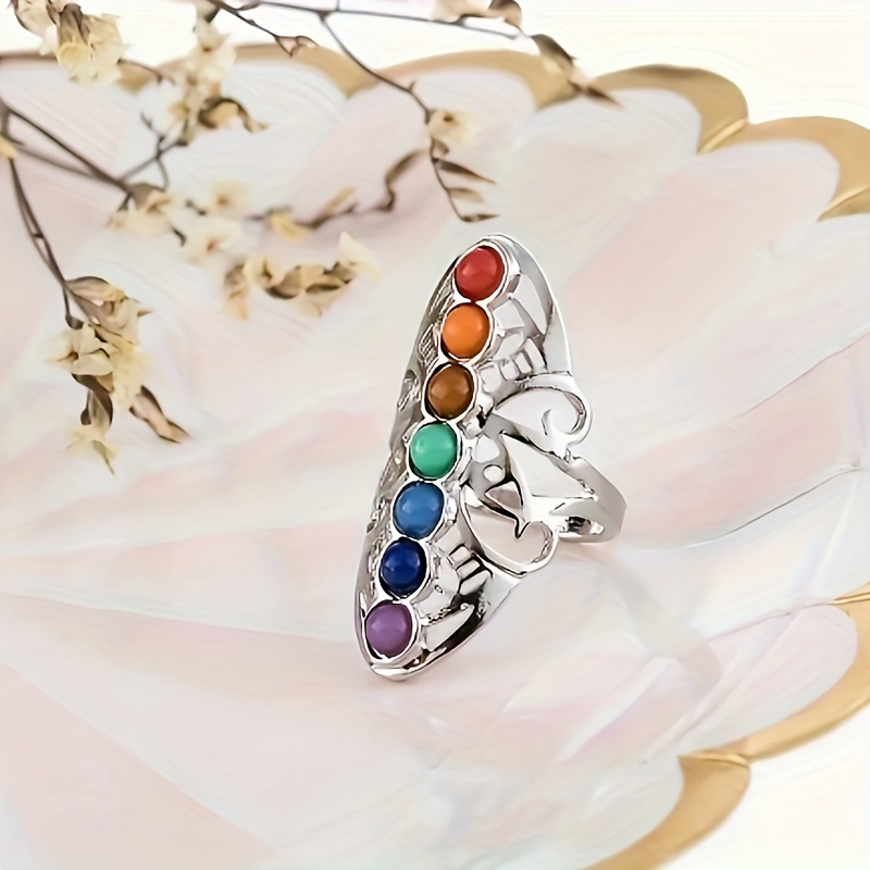 Multicolor Seven Chakra Gemstone Ring