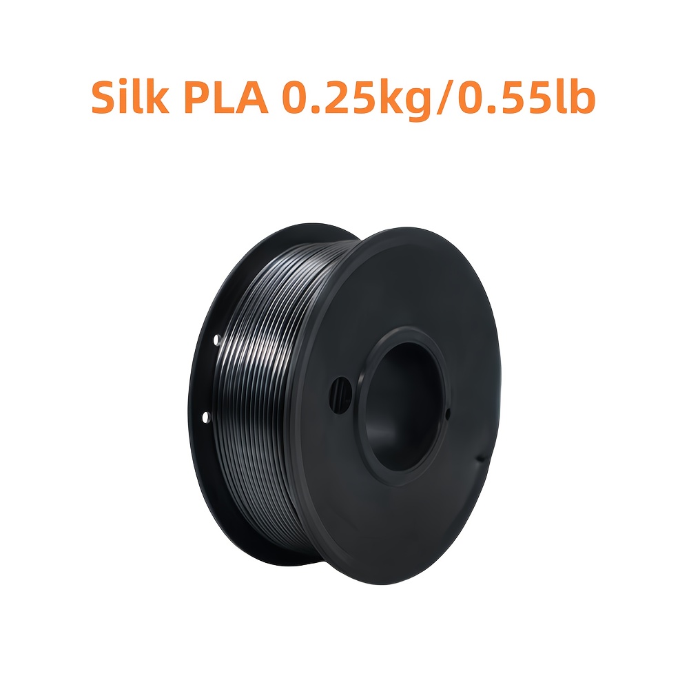 Image of Black Pla Filament 1.75mm, Shiny Pla 3d Printer Filament 0.25kg(0.55lb), Fits For Most Fdm 3d Printers