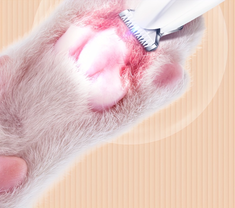1pc pet grooming clipper   hair trimmer for dogs and cats battery usb powered rechargeable led light multi part trimming for paws eyes ears face and sensitive areas details 6