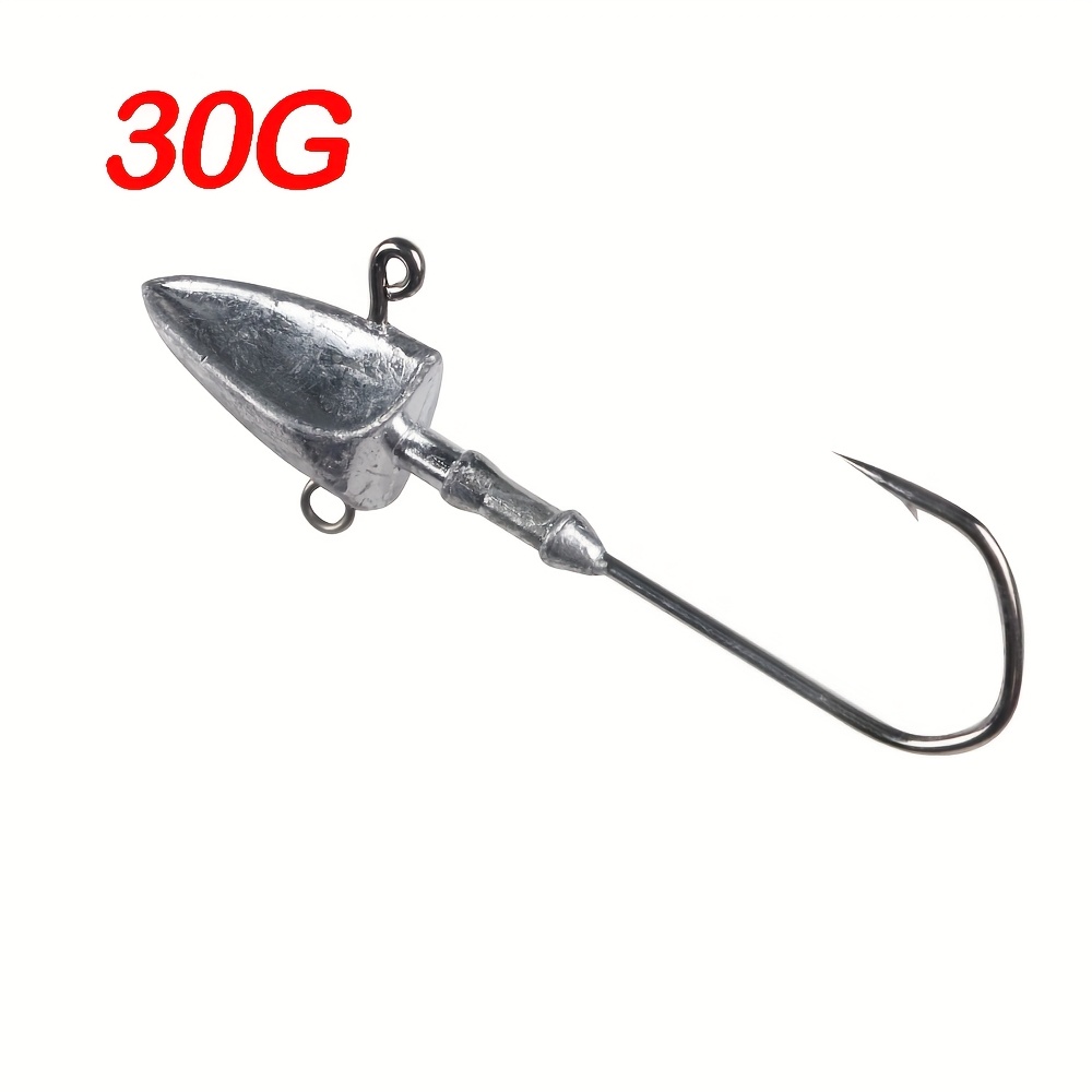 Image of Box Of 5 Large Jighead Hooks Designed For Deep Sea Fishing, In 20g And 30g Weights, Ideal For Long-distance Casting