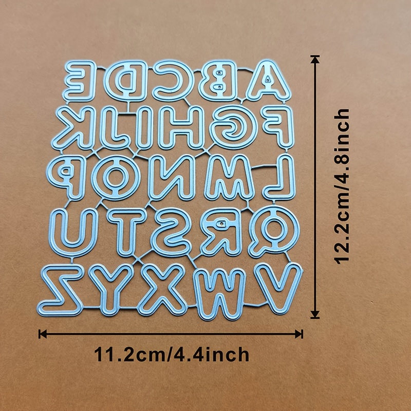 TEMU New 26 English Letters 2cm High Craft Embossing Stencil 2026 Metal Cutting Stencil For Decoration Album Card Making