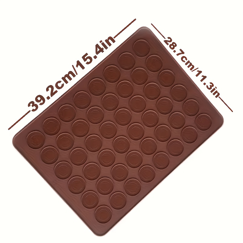 TEMU 1 pz Tappetino Macaron Marrone, Stampo in Silicone a , Realizzazione Unica di Diverse Dessert, Stampo per Cottura, Sicuro e Inodore per Alimenti