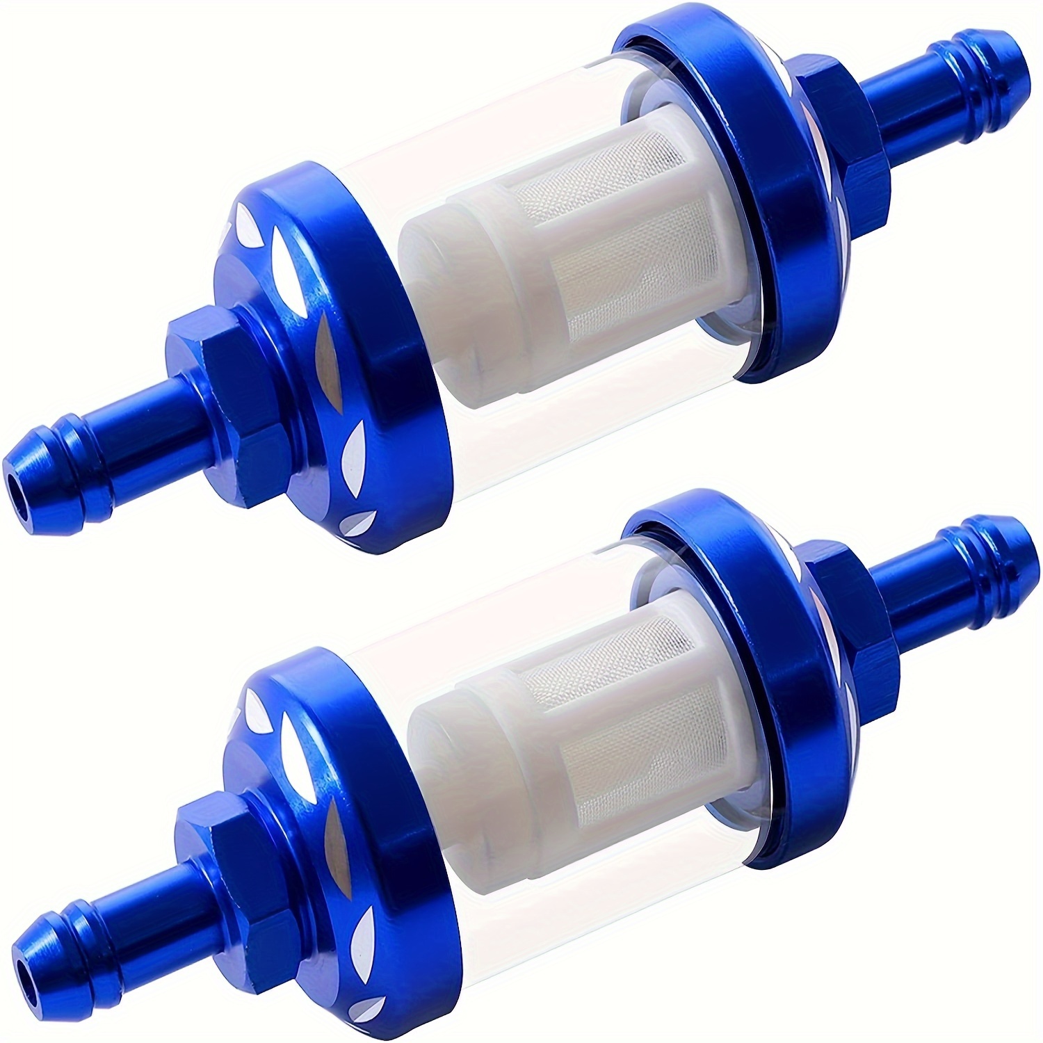 Bjmoto Chrome Glass Inline Fuel Filter – 1/4”, 5/16”, 3/8” – Reusable, For Motorcycle