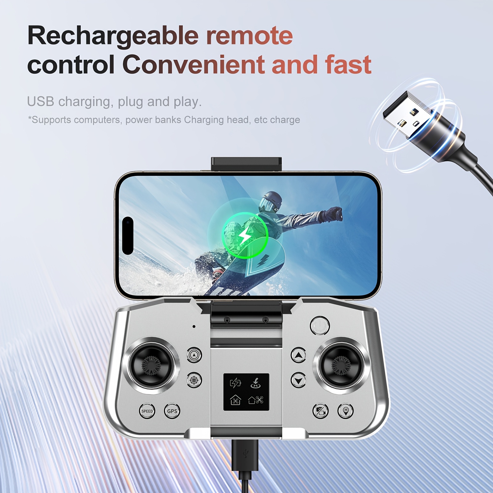 GPS Brushless Motor Drone With 720P Dual Camera, 4-Axis Flight, 3 Speed Modes, LED Night Light, Obstacle Avoidance, Headless Mode, 10-12 Min Flight, Includes Spare Propeller (White/Black)