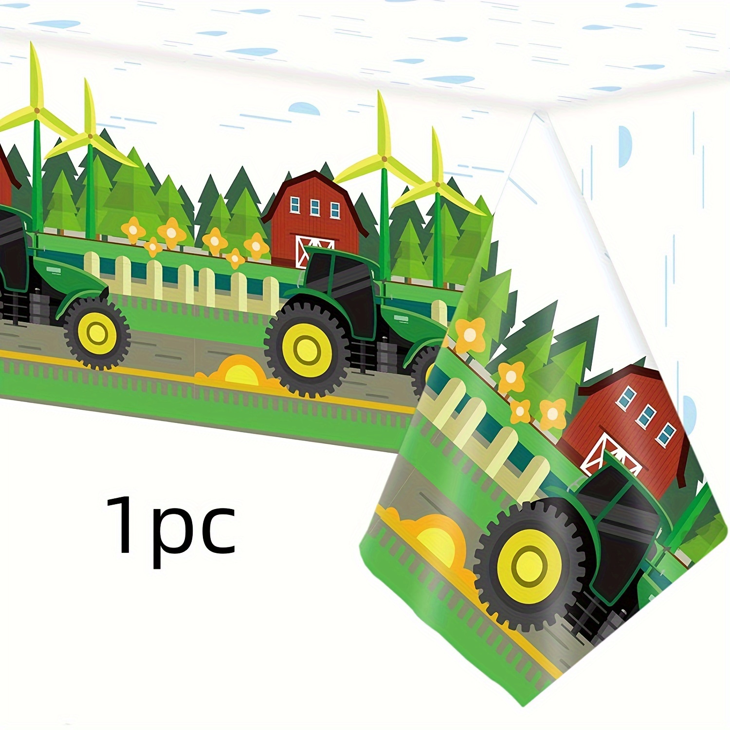 1 3pcs tractor tablecloth engineering vehicle farm theme plastic tablecloth cartoon pattern birthday party disposable tablecloth machine made protects furniture very suitable for harvest celebrations and  
