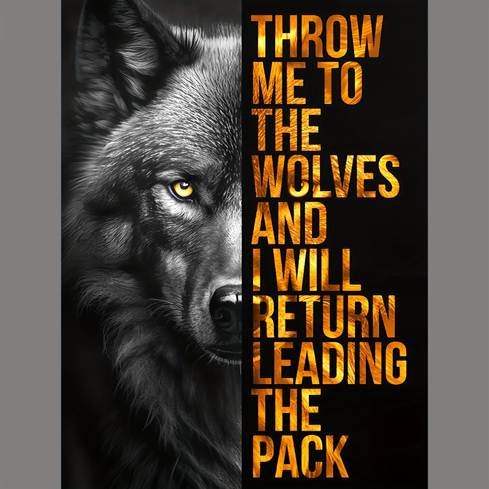 

Decor 1pc Inspirational Wolf Canvas Art Print, " Me To The " , Metal Decor, And Motivational , 20x30cm